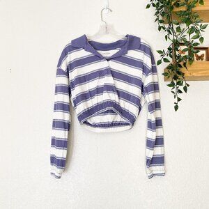 ☀️ ARIZONA Stripe Crop Top Y2K Schoolgirl Style Size XS Casual Tee Top Polo Cute